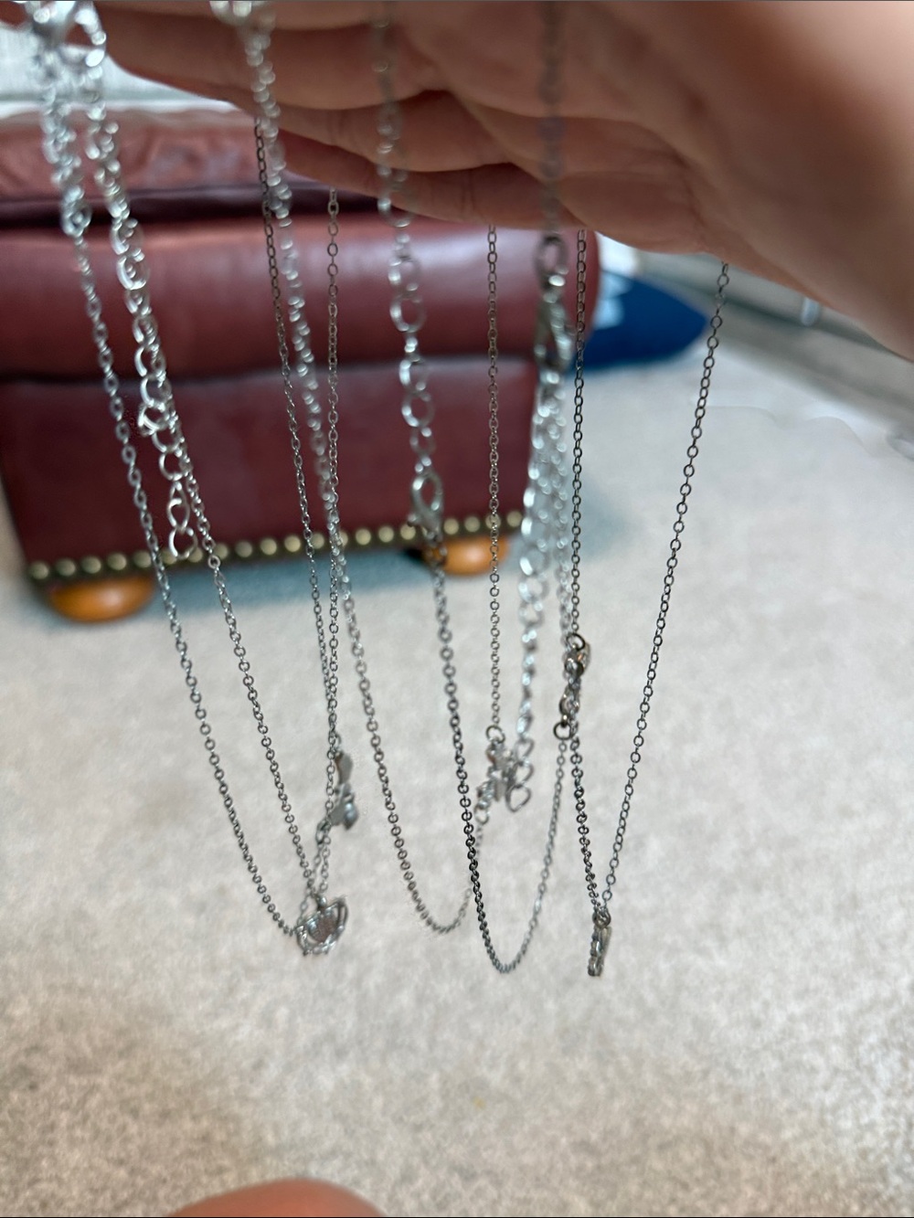 Sterling Silver Tone Women's Layered Necklace Set - Silver